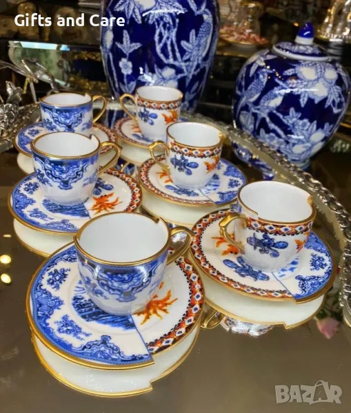 Уникален порцеланов сервиз от 12 части в рустик стил, снимка 1