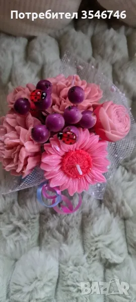 Букети от соев восък в кашпа , снимка 1