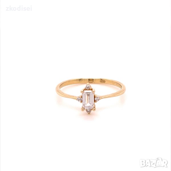 Златен дамски пръстен 1,35гр. размер:55 14кр. проба:585 модел:20111-6, снимка 1