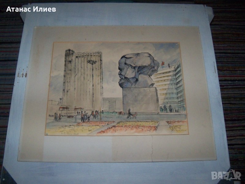 Монументът Карл Маркс в град Кемниц - соц изкуство, снимка 1