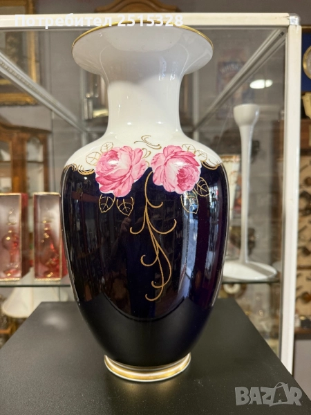 Ваза от фин порцелан Echt Kobalt, Райхенбах, снимка 1