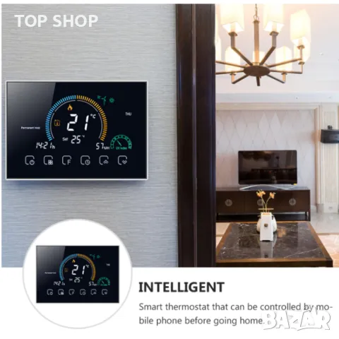 Beca BHT-8000GCLW Програмируем стаен WiFi термостат/за управление на бойлери/котли/термопомпи/Tuya, снимка 5 - Бойлери - 49308509