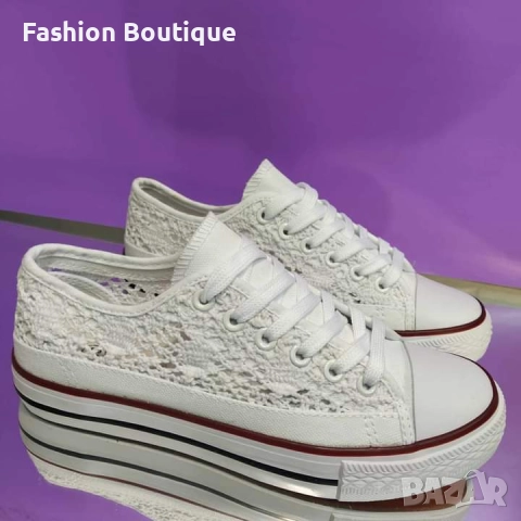 Италиански дамски кецове с дантела, последен 38 номер, снимка 7 - Маратонки - 51812089