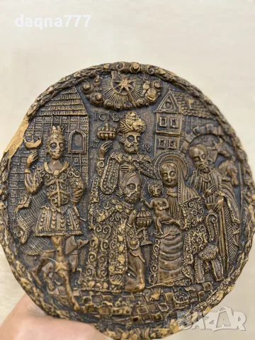 Антикварен восъчен плакет 1718 г, снимка 11 - Антикварни и старинни предмети - 55737727
