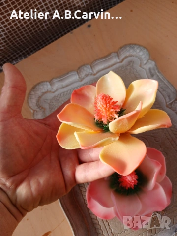 Декоративен сапун цвете магнолия,уникален дизайн вдъхновен от природата, снимка 5 - Декорация за дома - 53607446