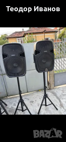 Комплект 2 бр. активни тонколони Auna Pro със стойки, микрофон и кабели (Bluetooth, USB, SD)
