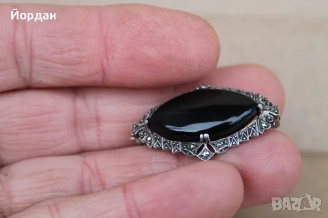 Немска сребърна брошка   , снимка 2 - Колиета, медальони, синджири - 48252409