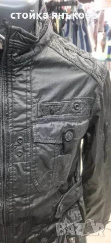 Спортно елегантно мъжко черно тънко яке, снимка 2 - Якета - 49747809