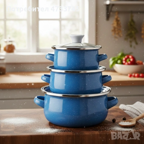 Комплект от 3 тенджери - 16см, 18см, 20см, снимка 4 - Съдове за готвене - 53438419