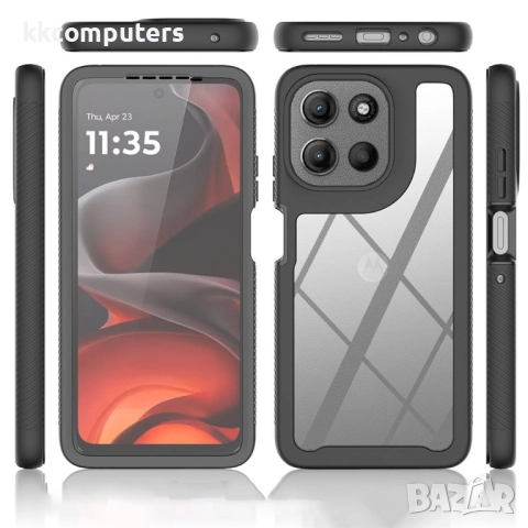 Clear Case for Motorola Moto G86 5G / Power 5G | Комплект с Протектор | Черен, Тъмносин, Лилав, Розо, снимка 9 - Калъфи, кейсове - 51931526