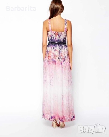 Плисирана флорална рокля Little Mistress размер М/38, снимка 3 - Рокли - 51891190