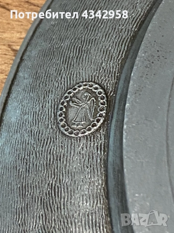 Калаена ретро чиния за стена.1950-1970 г. Германия , снимка 5 - Антикварни и старинни предмети - 51546506