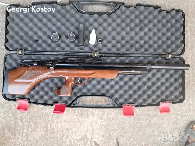 PCP Въздушна пушка Aselkon MX7 Wood (5.5 mm / .22) – Пълен комплект в твърд куфар