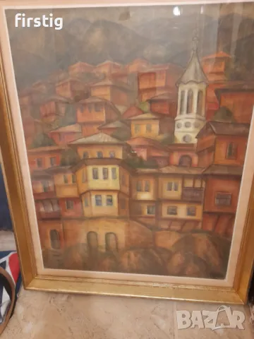 Три картини на Стоян Домусчиев и Б. Домусчиев , снимка 3 - Антикварни и старинни предмети - 47422419