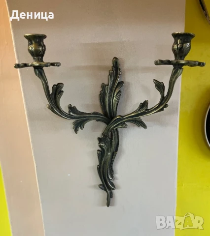 Масивен месингов свещник Богата орнаментика  , снимка 11 - Други - 50932757