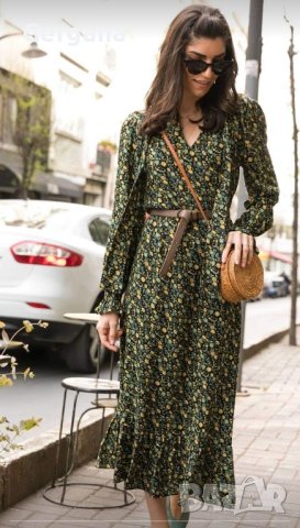 Миди рокля с принт цветя , снимка 4 - Рокли - 41800159
