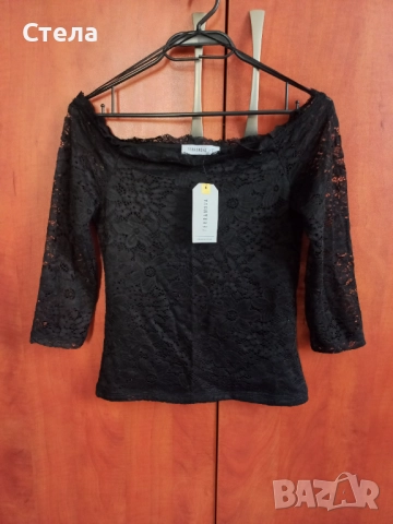 TERRANOVA дамски дантелен топ РАЗЛИНИ ЦВЕТОВЕ, / блуза с голи рамене, нов, с етикет, снимка 3 - Корсети, бюстиета, топове - 46773972