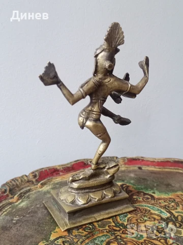Месингова статуетка Шива Южна азия, снимка 3 - Статуетки - 50831622