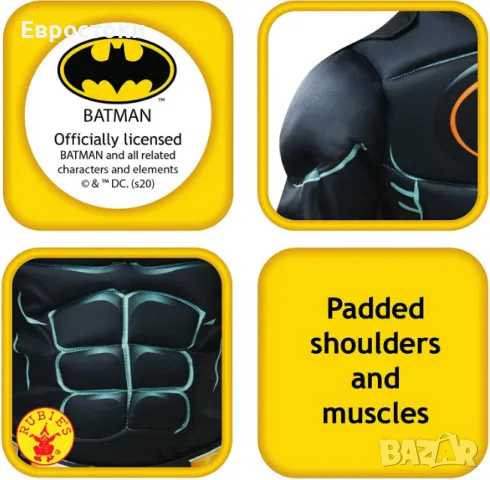 Детски костюм Батман Rubie's, официално лицензиран карнавален костюм на Батман за деца на 3-4 години, снимка 2 - Детски комплекти - 47917996