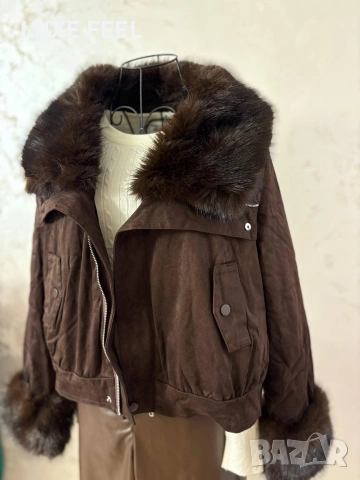 Дамско Велурено Яке ⚜️, снимка 2 - Якета - 53091176