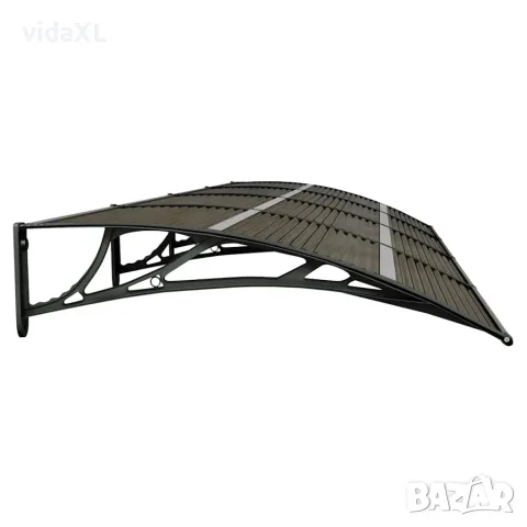 vidaXL Сенник за врата, черен, 350x100 см, поликарбонат, снимка 5 - Врати за баня - 56146245