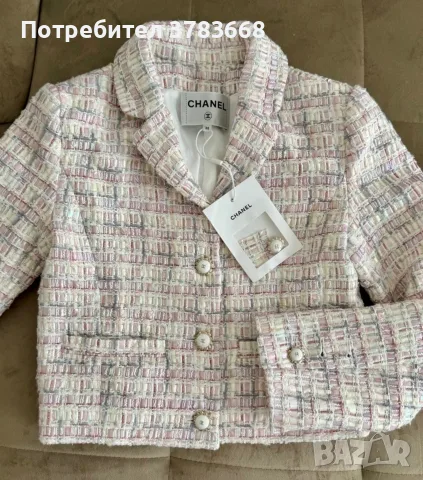 Елегантно туидено сако в стил Chanel | Размер XS/S, снимка 2 - Сака - 56017466