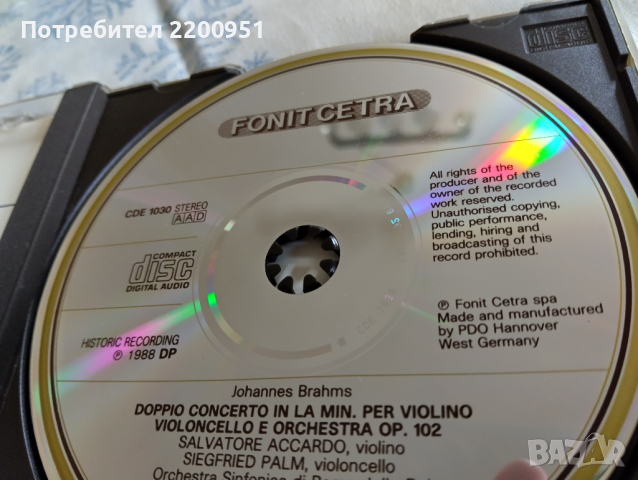 J. BRAHMS, снимка 4 - CD дискове - 44782626