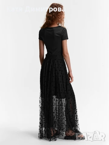 Дълга черна пола от тюл, снимка 3 - Поли - 50660134