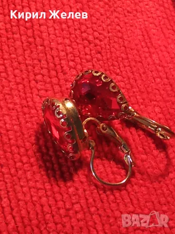 ПРЕКРАСНИ КЛАСИЧЕСКИ РЕТРО Стил ПОЗЛАТЕНИ СКЪПОЦЕННИ ОБЕЦИ от БЛАГОРОДНА СТОМАНА с ГРАНАТ 46830, снимка 3 - Обеци - 46423283