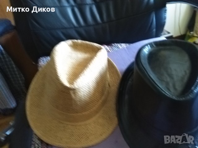 Бомбе естествена кожа и бомбе тип сламено размер 58 нови, снимка 2 - Шапки - 42166766