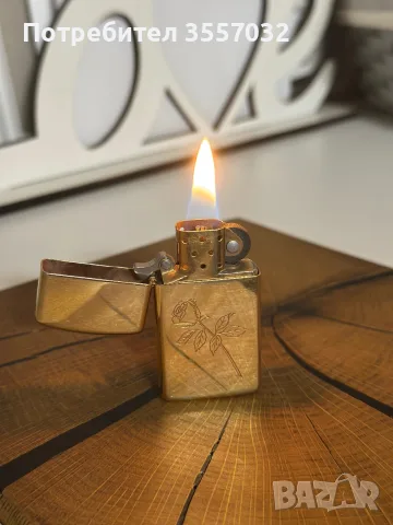 Оригинална винтидж запалка Zippo Brass (Роза) – Юни 2000 г. (XVI)
