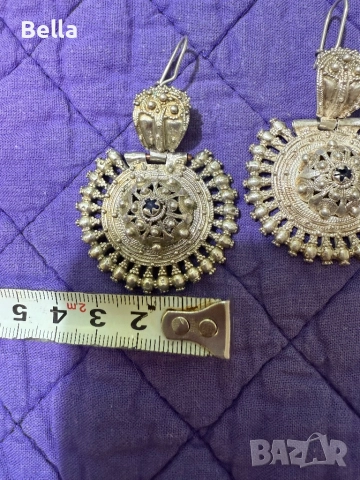 сребърни обеци арпалии, снимка 5 - Антикварни и старинни предмети - 51842370