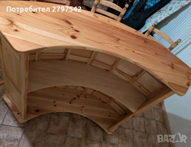 Дървен бар плот със столове , снимка 4 - Маси - 53762812
