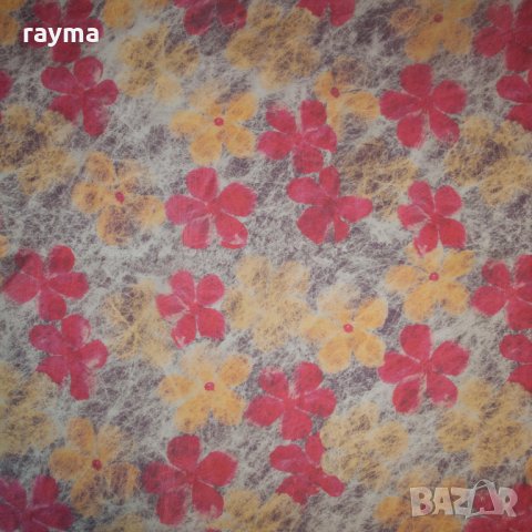 Плат дизайнерска органза естествена коприна принт цветя -50%, снимка 2 - Поли - 34474519