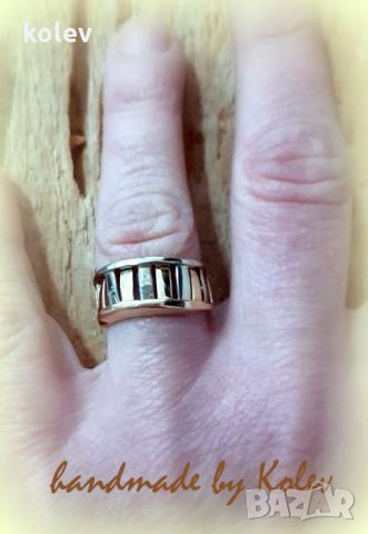 златен пръстен ЖЪЛТО И БЯЛО злато 4.01 грама/ размер №57, снимка 2 - Пръстени - 11214586