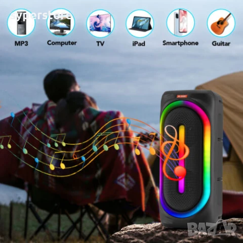 🔊 Тонколона преносима, Bluetoot, караоке, Digital One SP01111, MS-2038BT, 2x25w, безжична, блутут, , снимка 5 - Bluetooth тонколони - 50785939