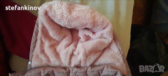 Детско зимно яке 12г. розово с качулка за момиче, снимка 4 - Детски якета и елеци - 42596901