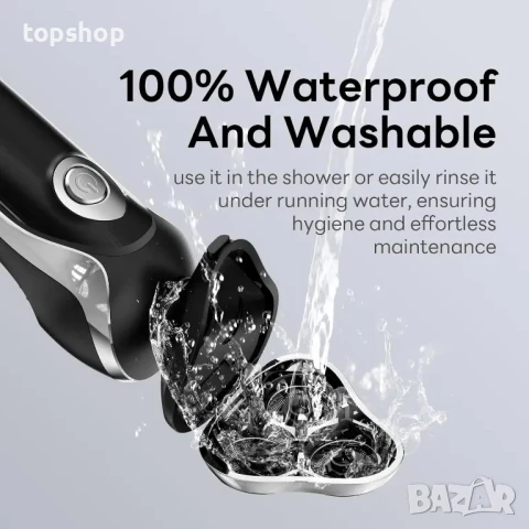 НОВА Qhot Електрическа самобръсначка, 2024г. за глава, брада и лице 3 в 1 Водоустойчива, ротационна, снимка 5 - Тримери - 50511222