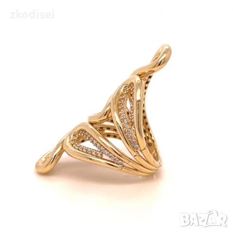 Златен дамски пръстен 9,29гр. 14кр. проба:585 размер:55 модел:32607-1, снимка 2 - Пръстени - 50816769