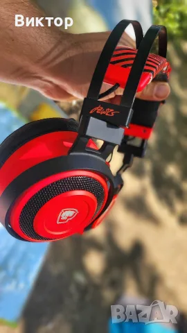 Razer Kraken Pro V2 Neon Red - Oval - PewDiePie , снимка 10 - Слушалки и портативни колонки - 55742758