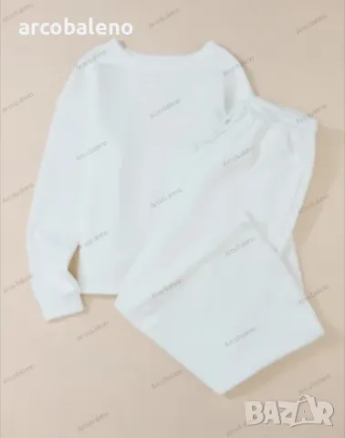 Дамски комплект от две части, широки панталони с блуза с дълъг ръкав, 2цвята , снимка 3 - Комплекти - 48339710