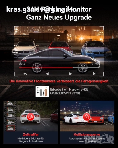 REDTIGER VC70 Dashcam, двуканална камера 4K предно и 2.5K задно видео, снимка 5 - Аксесоари и консумативи - 52181506