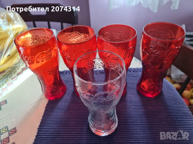 Стъклени чаши Кока кола, снимка 3 - Чаши - 52658739
