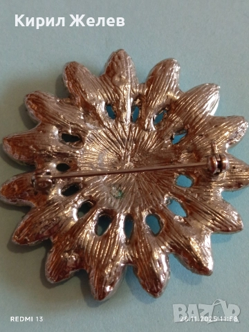 Брошка с форма на цвете със тюркоазени камъни 34514, снимка 7 - Други - 52571667
