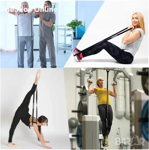 Универсалнa преносимa лентa за упражнения за разтягане на тялото в червено, снимка 2 - Фитнес уреди - 47266780