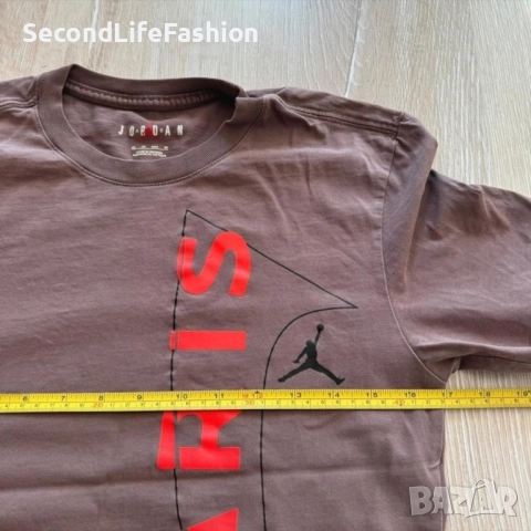 Мъжка тениска с къс ръкав Paris Saint-Germain x Jordan размер XS кафява, снимка 4 - Тениски - 52283231