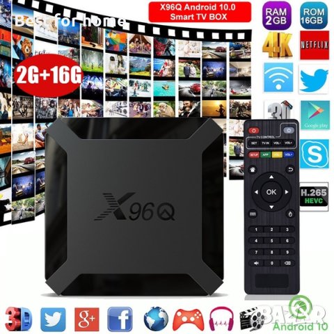 ТВ бокс- Мултимедия плеър X96Q Allwinner H313, Smart TV BOX, Android 10, 4K, WiFi , снимка 1 - Плейъри, домашно кино, прожектори - 41591509