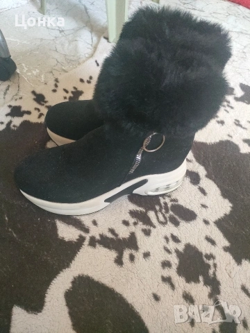 Дамски велурени боти, снимка 2 - Дамски боти - 53036374