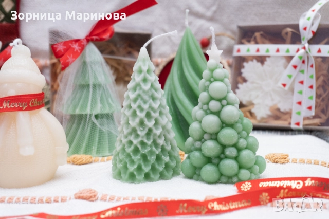 Коледни ароматни свещи, ръчна изработка, снимка 8 - Други - 52130779