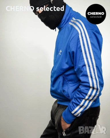 Мъжки суичър с цип ADIDAS Adicolor Classics Firebird Trefoil Track Top – размер L•M, снимка 7 - Суичъри - 53759240